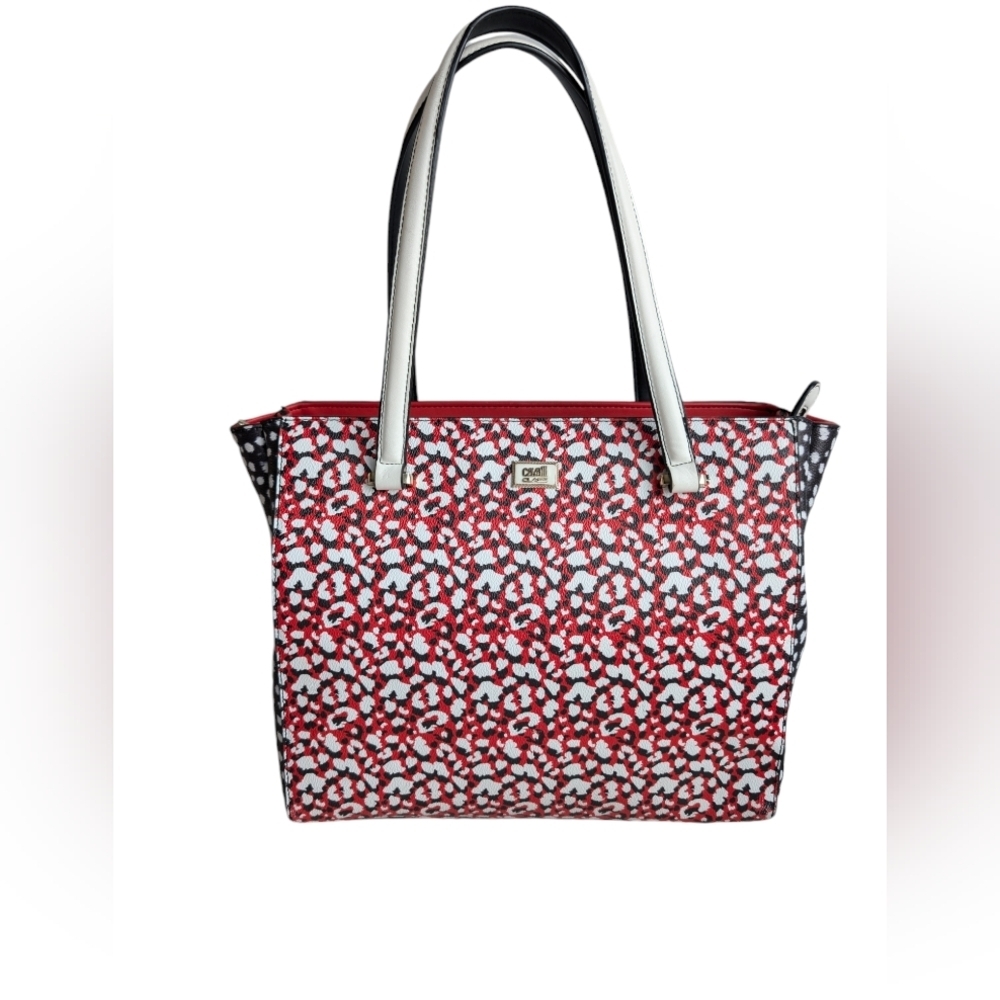 Y2K Cavalli Class Faux Leather Tote Bag Animal Print GUC